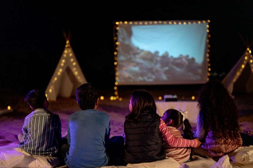 Movie night with family at Karachi Beach