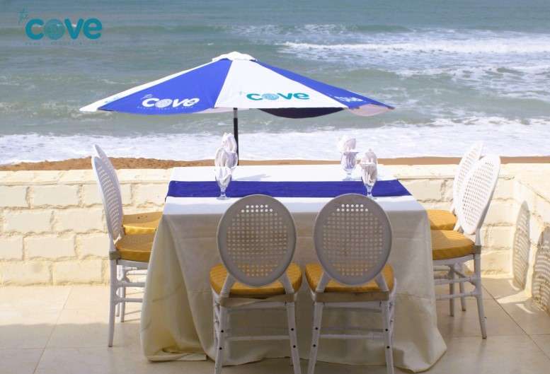 Winter sunset dining at The Cove Restaurant, Turtle Beach Karachi