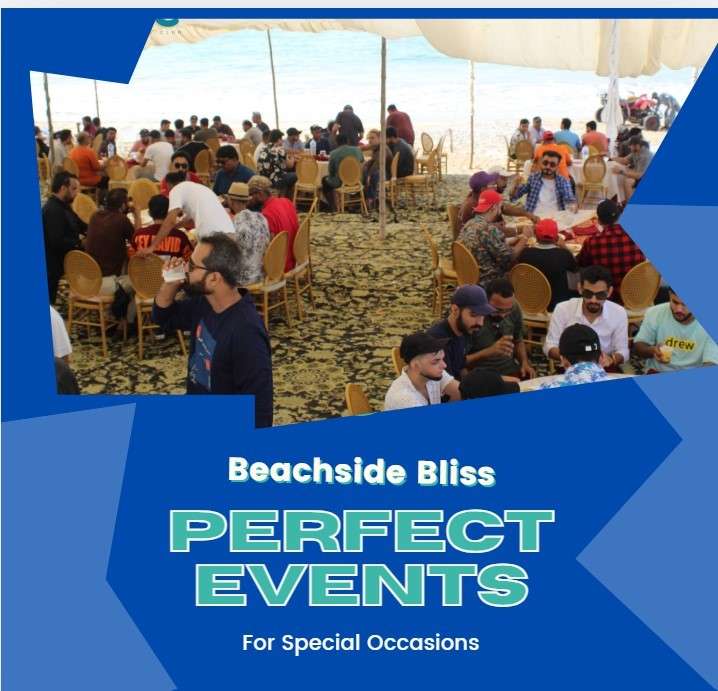 Beachside event celebration setup in Karachi