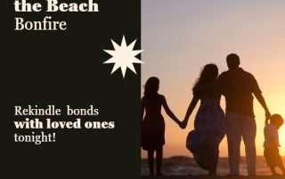 Family and friends bonding at a beach bonfire in Karachi